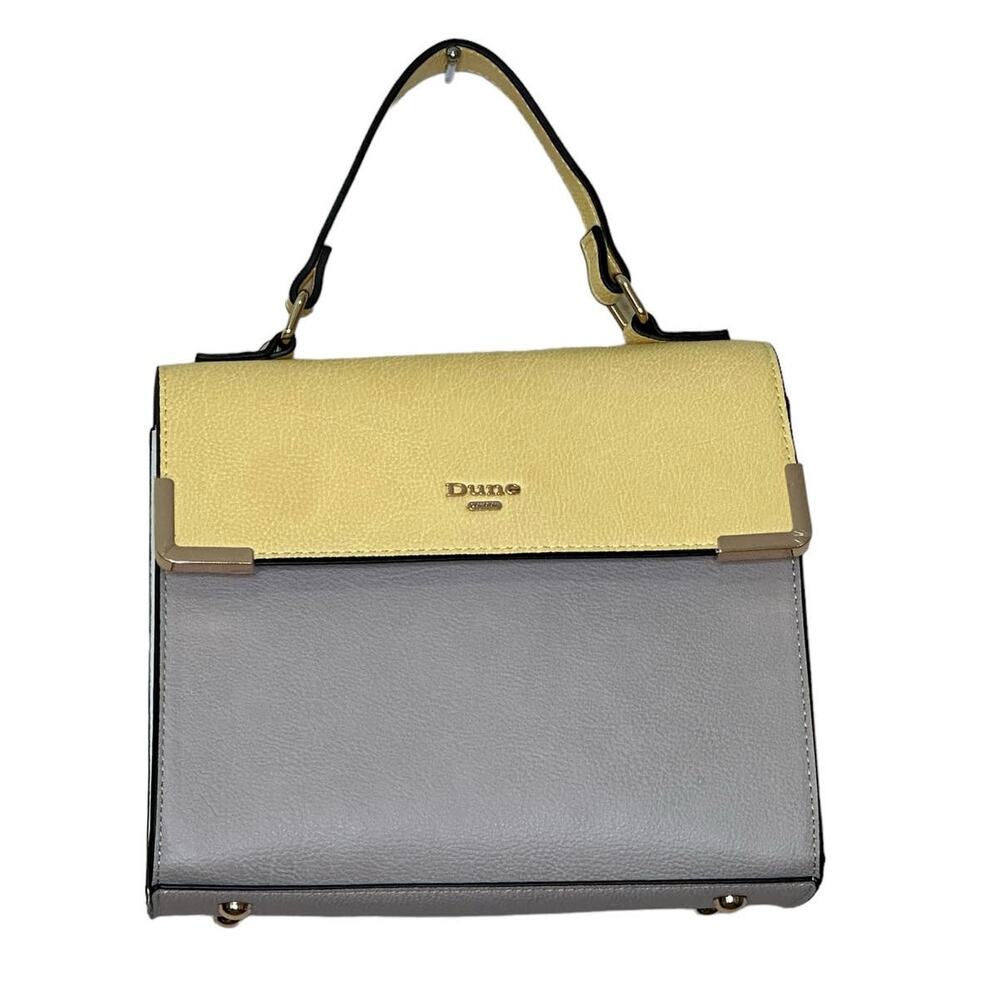 Dune sand yellow block crossbody satchel handbag